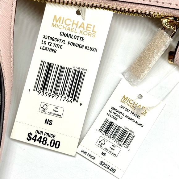 Michael Kors Charlotte Large Top-Zip Tote Bag & Matching Trifold Wallet - Picture 12 of 12